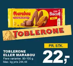 Let-Køb Toblerone eller Marabou tilbud
