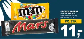 Let-Køb Chokoladebar eller M&M's tilbud