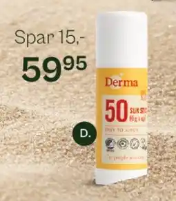 Helsam Derma solstift SPF 50 tilbud