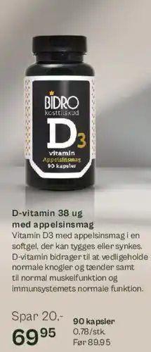 Helsam D‑vitamin 38 µg (appelsinsmag) tilbud