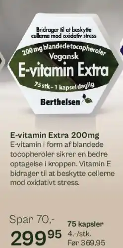 Helsam E-vitamin Extra 200 mg tilbud
