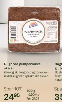 Helsam Rugbrød pumpernikkel i skiver tilbud