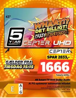 Power CEPTER 4K Smart TV med Dolby Audio CR43EU6002A tilbud