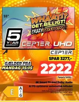Power CEPTER 4K Smart TV med Dolby Audio CR55EU6002A tilbud