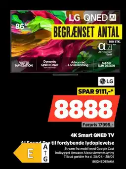 Power LG 4K Smart QNED TV 86QNED81A6A tilbud