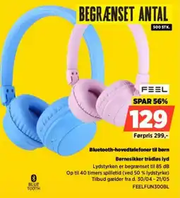 Power FEEL Bluetooth-hovedtelefoner til børn FEELFUN300BL tilbud