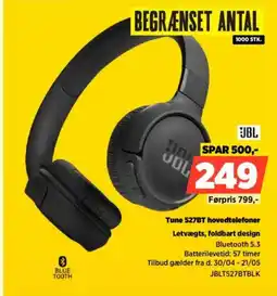 Power JBL Tune 527BT hovedtelefoner JBLT527BTBLK tilbud