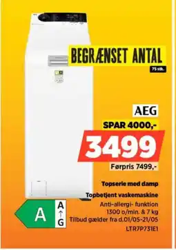 Power AEG Topbetjent vaskemaskine LTR7P731E1 tilbud