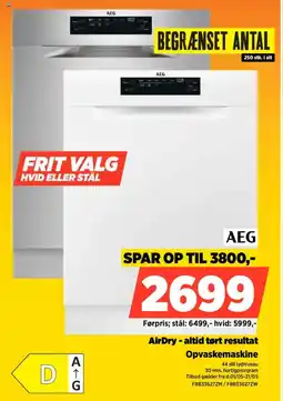 Power AEG Opvaskemaskine FBB33627ZM/FBB33627ZW tilbud