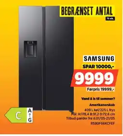 Power SAMSUNG Amerikanerskab RS80F66KCFEF tilbud