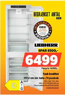 Power LIEBHERR177,2 cm int. køle-/fryseskab ICND510322001 tilbud