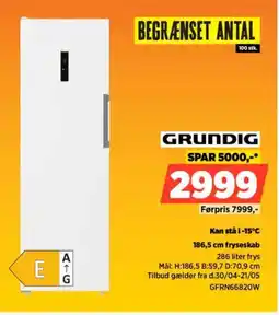 Power GRUNDIG 186,5 cm fryseskab GFRN66820W tilbud