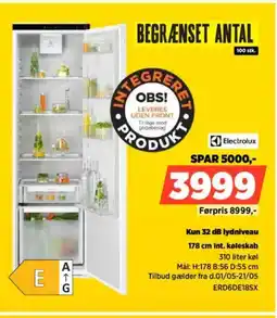 Power Electrolux 178 cm int. køleskab ERD6DE18SX tilbud