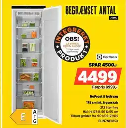 Power Electrolux 178 cm int. fryseskab EUN7NE18SX tilbud