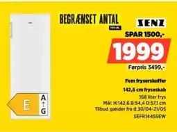 Power SENZ 142,6 cm fryseskab SEFR14455EW tilbud
