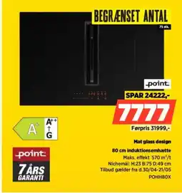 Power Point 80 cm induktionsemhætte POHH80X tilbud