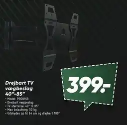 Bilka Drejbart TV vægbeslag 40”-85” tilbud