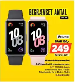 Power HUAWEI Fitness aktivitetsarmbånd HUBAND10ABK tilbud