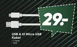 Bilka USB A til Micro USB Kabel tilbud