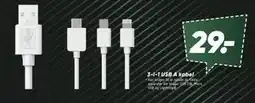 Bilka 3-i-1 USB A kabel tilbud