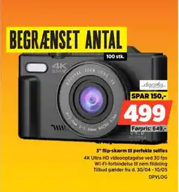 Power 3" flip-skærm til perfekte selfies DPVLOG tilbud