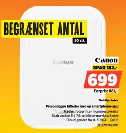 Power Canon Mobilprinter ZOEMINI2WH tilbud