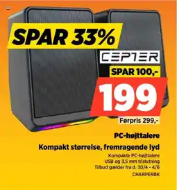 Power CEPTER PC-højttalere CHARPERBK tilbud