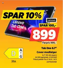 Power Lenovo Tab One 8.7" ZAFO0254SE tilbud