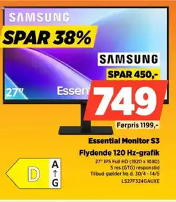 Power SAMSUNG Essential Monitor S3 LS27F324GAUXE tilbud