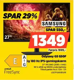 Power SAMSUNG Odyssey G5 G50F LS27FG502EUXE tilbud