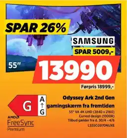 Power SAMSUNG Odyssey Ark 2nd Gen LS55CG970NUXE tilbud