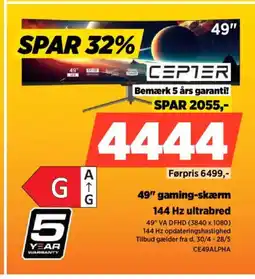 Power CEPTER 49" gaming-skærm CE49ALPHA tilbud