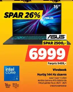 Power ASUS Vivobook V3607VHRP035W tilbud