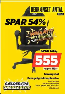 Power Gaming stol DGZYRUSGC tilbud