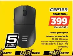 Power CEPTER Trådløs gaming mus COMNIPRO tilbud