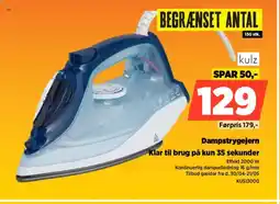 Power KULZ Dampstrygejern KUS13000 tilbud