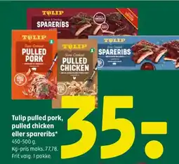 Coop 365 Tulip pulled pork, pulled chicken eller spareribs tilbud