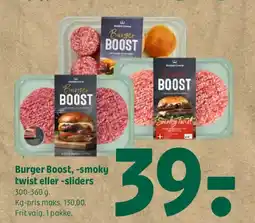 Coop 365 Burger Boost, -smoky twist eller -sliders tilbud