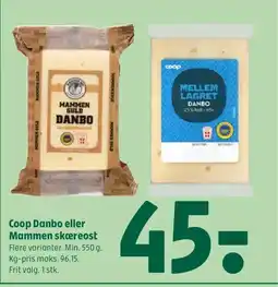 Coop 365 Coop Danbo eller Mammen skæreost tilbud