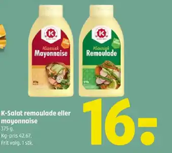 Coop 365 K-Salat remoulade eller mayonnaise tilbud