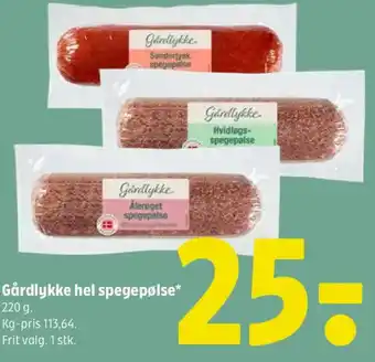 Coop 365 Gårdlykke hel spegepølse tilbud