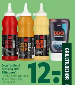 Coop 365 Coop fastfood dressing eller BBQ sauce tilbud