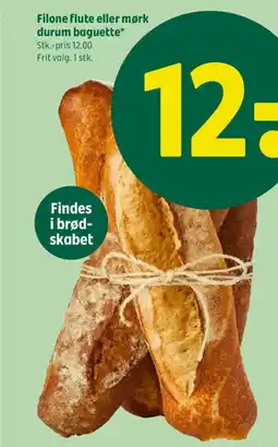 Coop 365 Filone flute eller mørk durum baguette tilbud