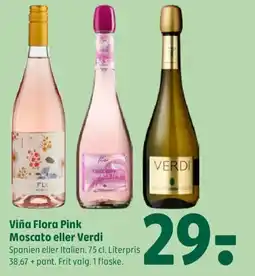 Coop 365 Viña Flora Pink Moscato eller Verdi tilbud