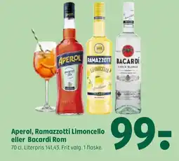 Coop 365 Aperol, Ramazzotti Limoncello eller Bacardi Rom tilbud