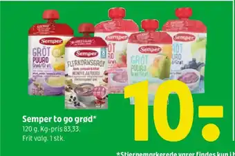 Coop 365 Semper to go grød tilbud