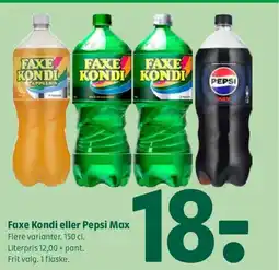 Coop 365 Faxe Kondi eller Pepsi Max tilbud