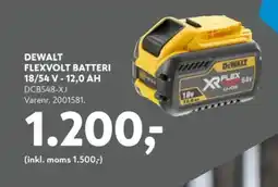 Davidsen Dewalt flexvolt batteri 18/54 v - 12,0 ah tilbud