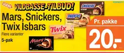 ABC Lavpris Mars, Snickers, Twix Isbars tilbud