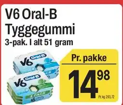 ABC Lavpris V6 Oral-B tyggegummi tilbud